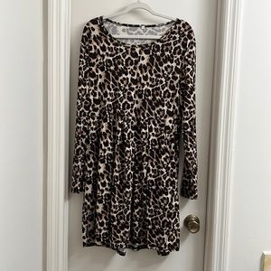 COPY - Leopard long sleeve dress